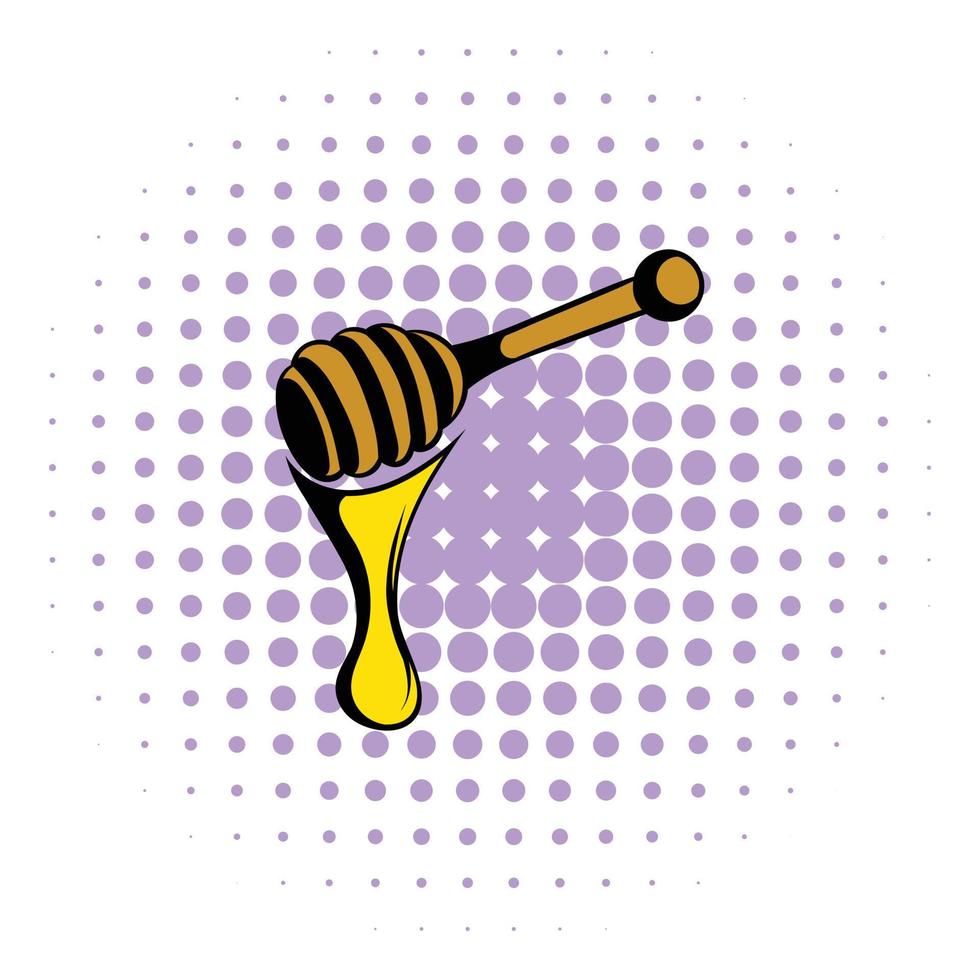 icono de cucharón de miel, estilo comics vector