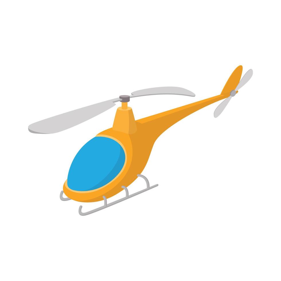 icono de helicóptero, estilo de dibujos animados vector