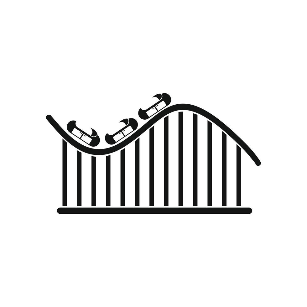 Roller coaster black simple icon vector