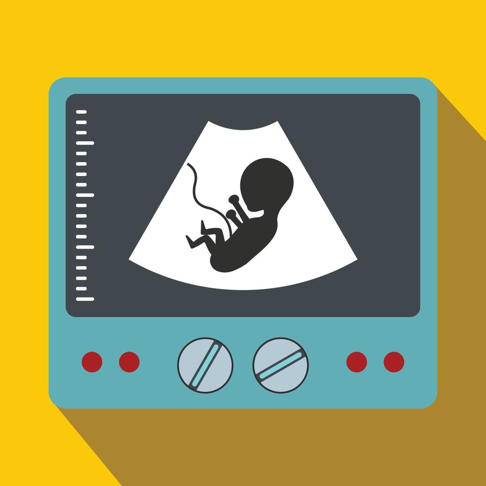 Ultrasound fetus flat icon vector