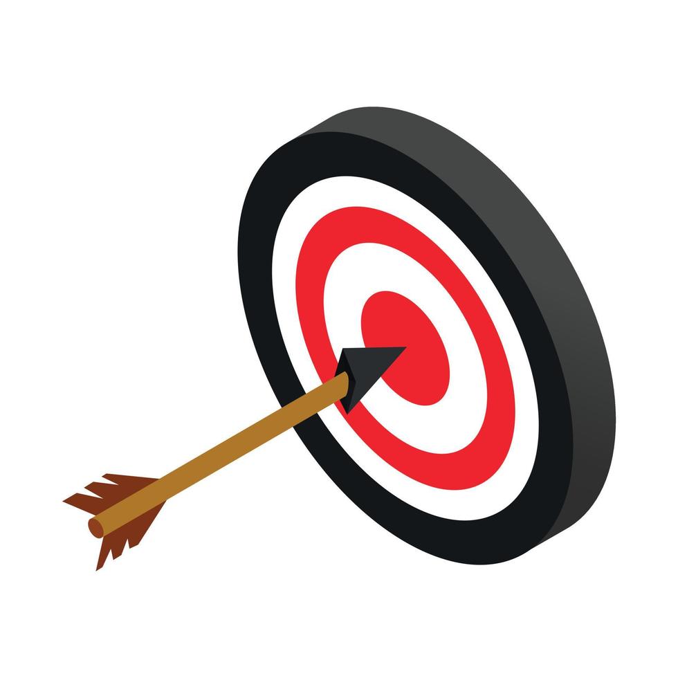 Target with dart isometric 3d icon vector