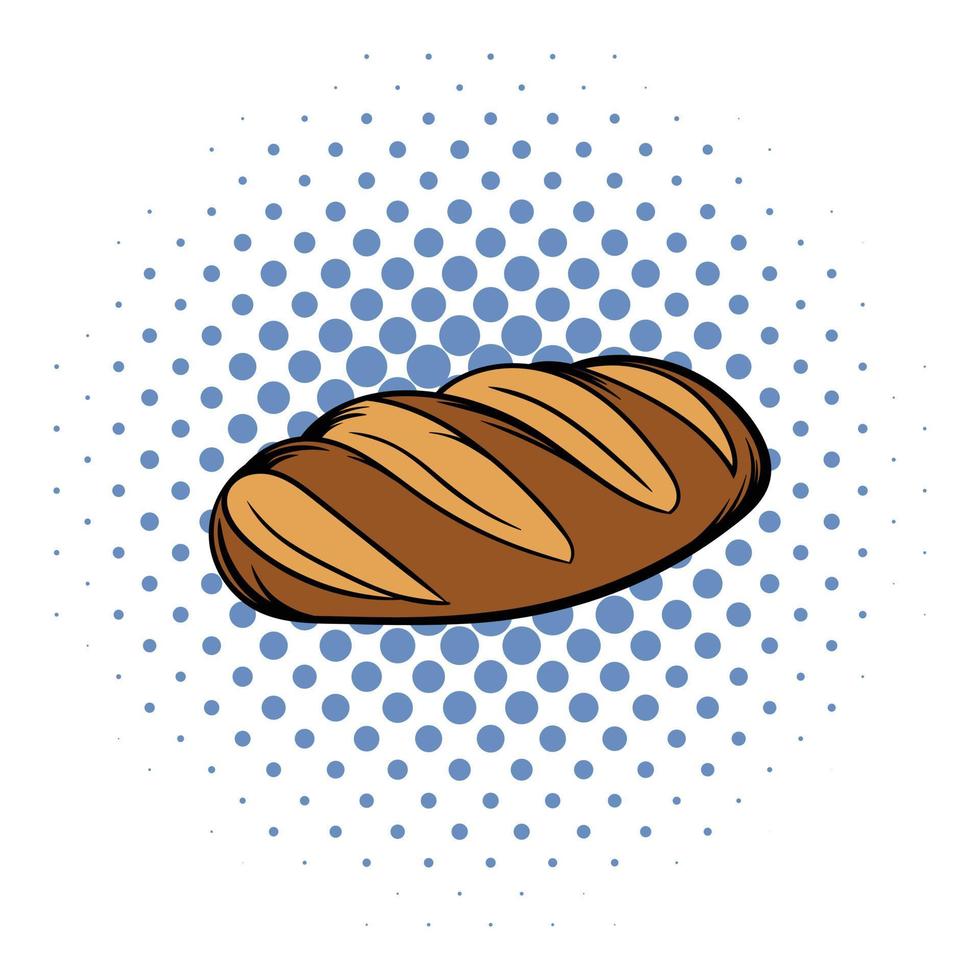 Fresh bread can comics icon vector