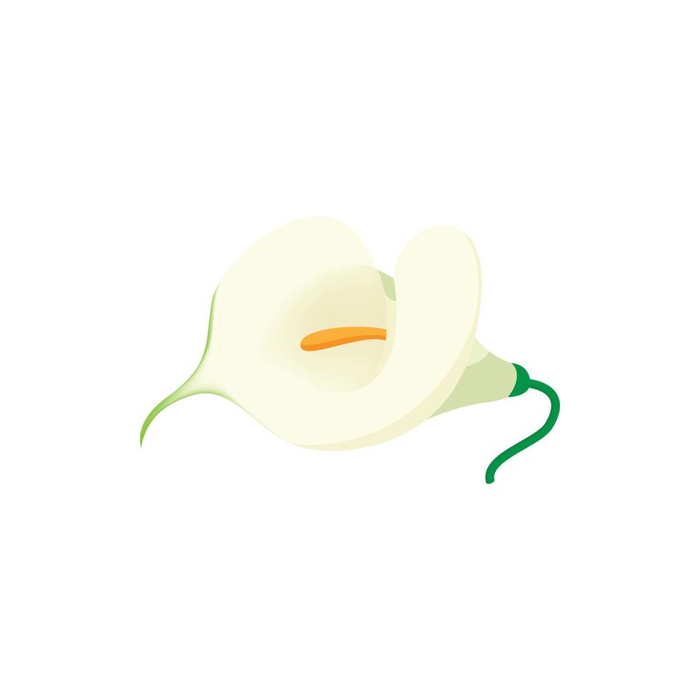 icono de calla, estilo de dibujos animados vector