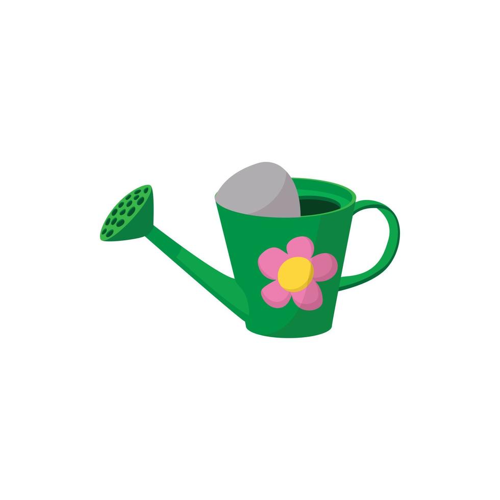 Watering can icon, cartoon style vector