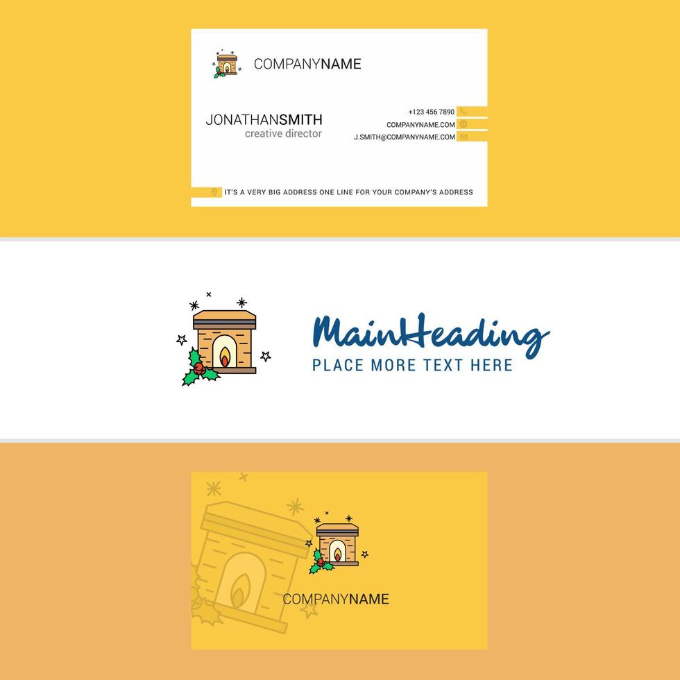 Beautiful Chimney Logo and business card vertical Design Vector
