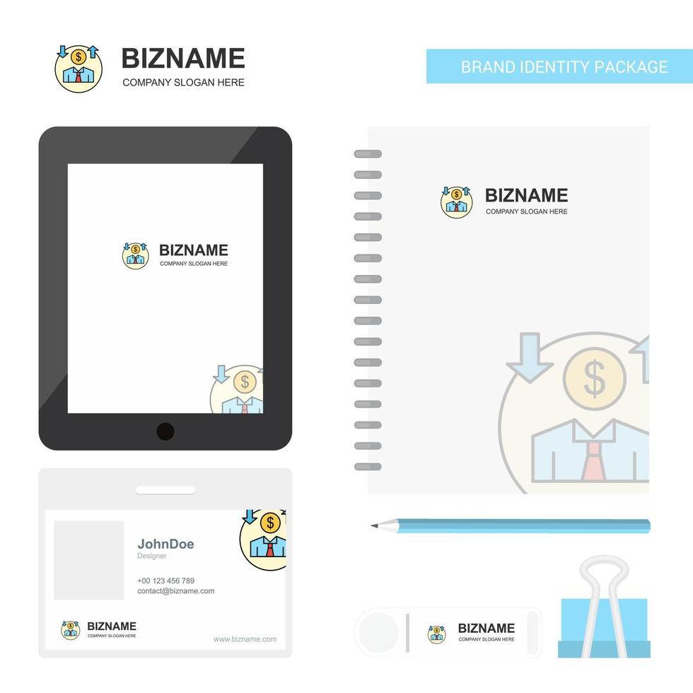 Avatar Business Logo Tab App Diary PVC Employee Card and USB Brand Stationary Package Design Vector Template