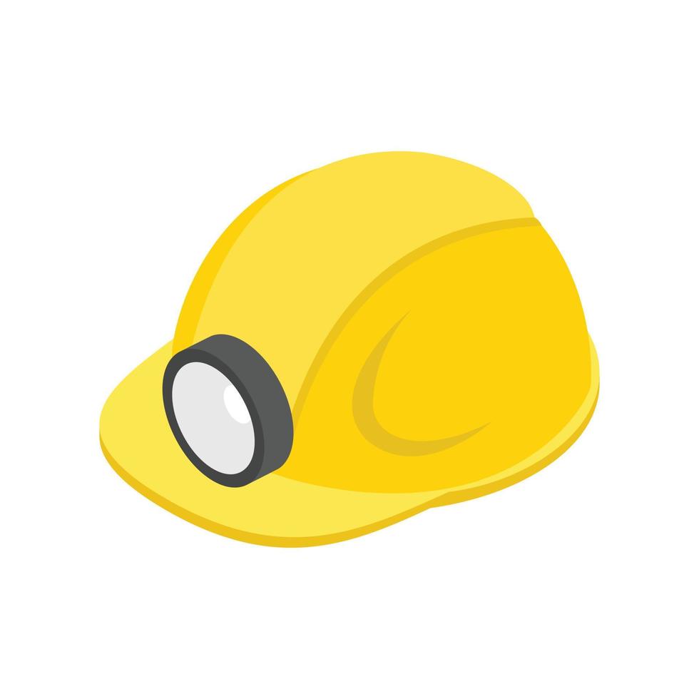 Helmet with flashlight 3d isometric icon vector