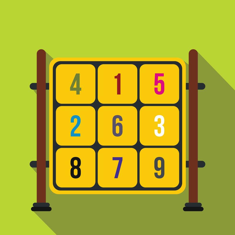 Cubes with numbers on a playground flat icon vector