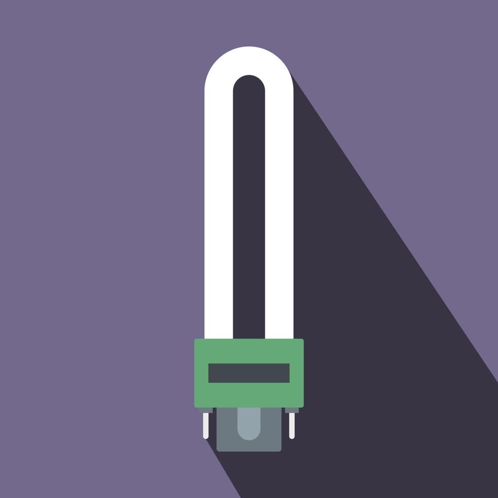 Fluorescence lamp icon in flat style vector