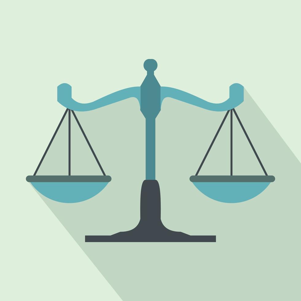 Scales of justice icon, flat style vector