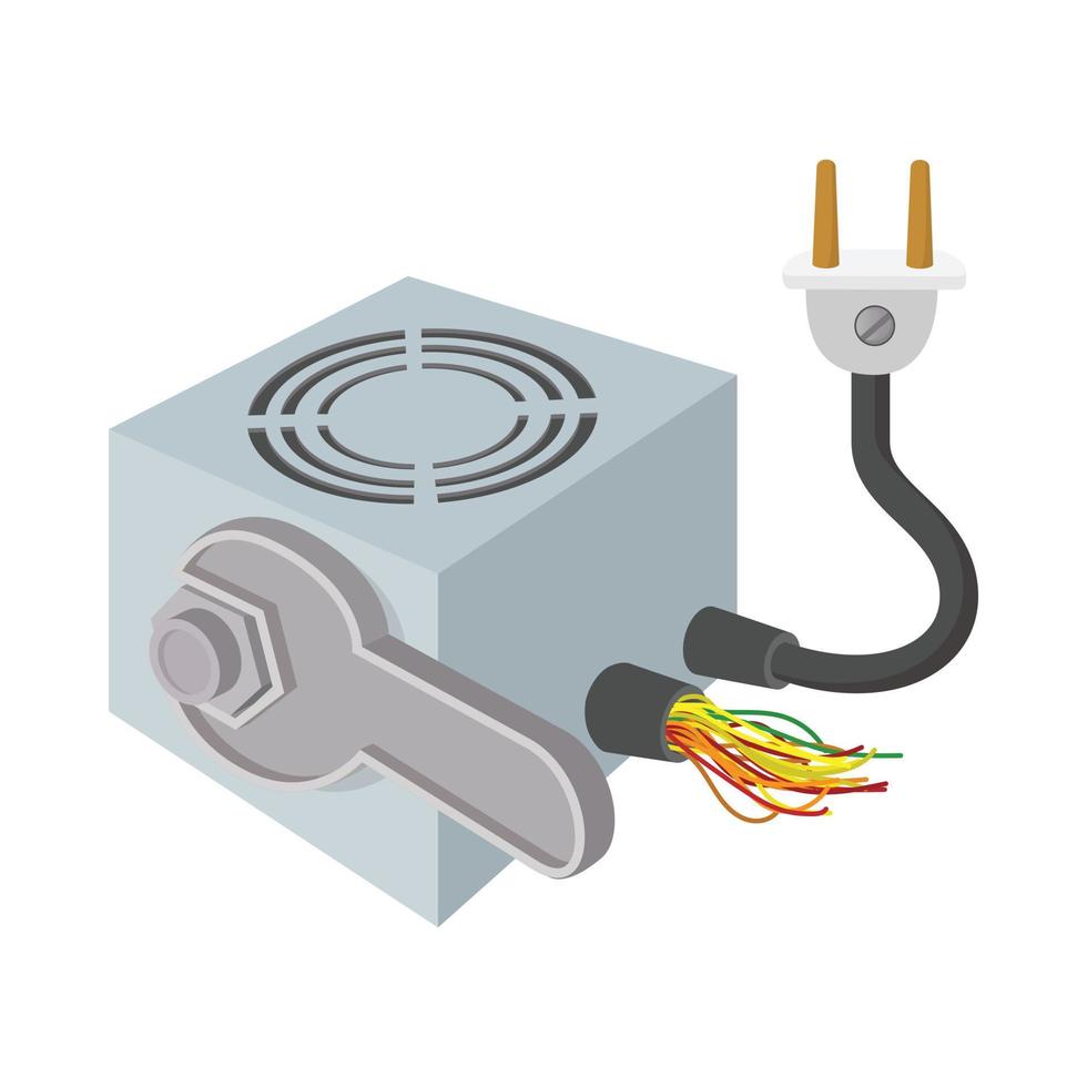 Computer repair icon, cartoon style vector