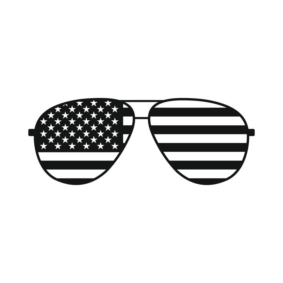 American flag glasses icon vector