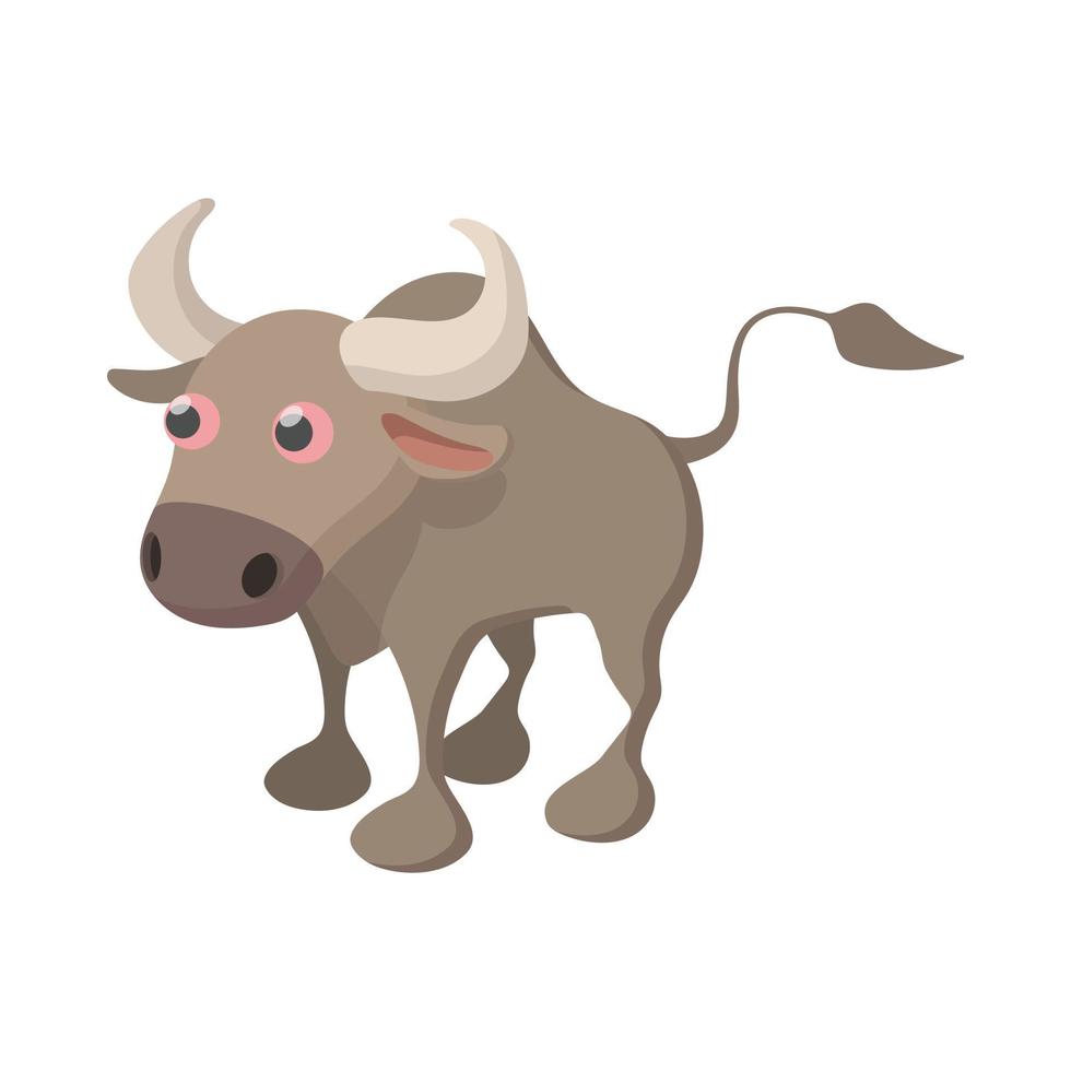 icono de toro, estilo de dibujos animados vector