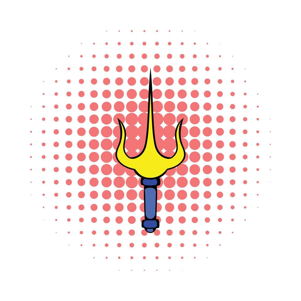 Trident icon, comics style vector