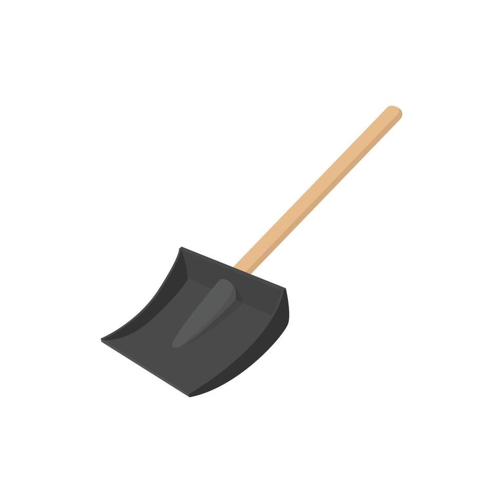 Snow shovel icon, cartoon style vector