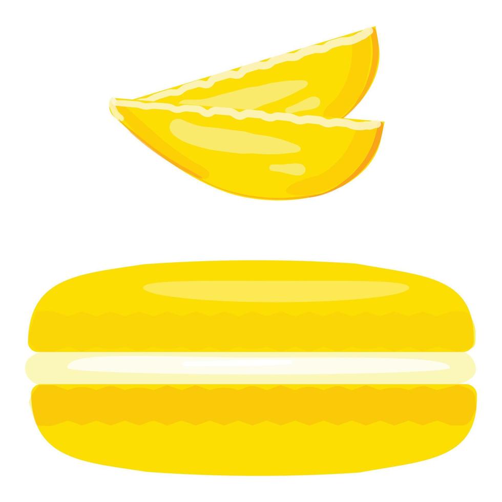 vector de dibujos animados de icono de macarrones de mango. pastel francés