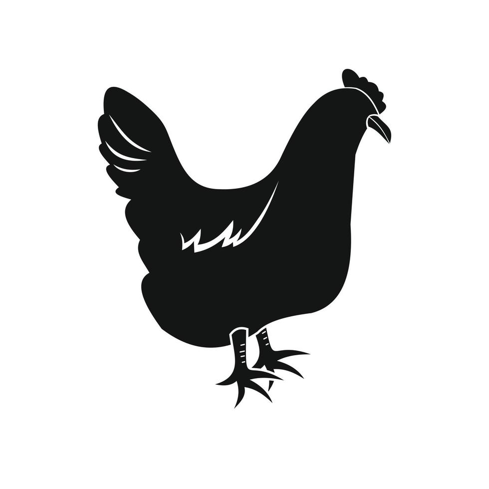 Black hen icon vector