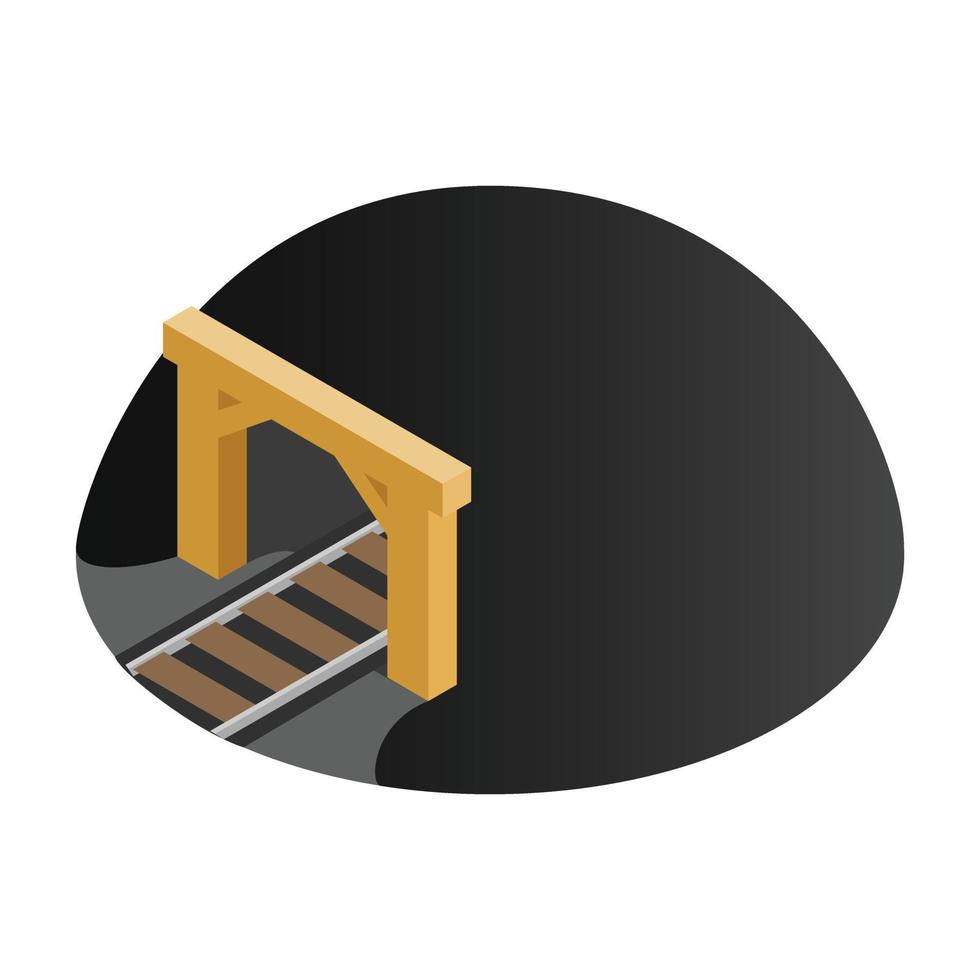 Railway tunnel 3d isometric icon vector