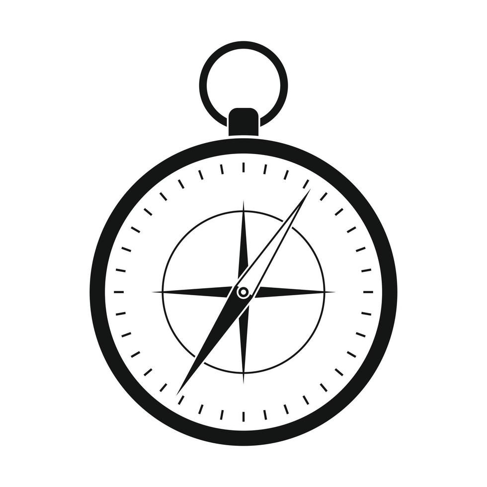 Compass with windrose black simple icon vector