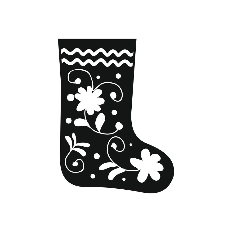 Russian traditional winter felt boots icon vector