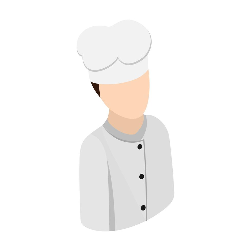 cocinero, chef, isométrico, 3d, icono vector