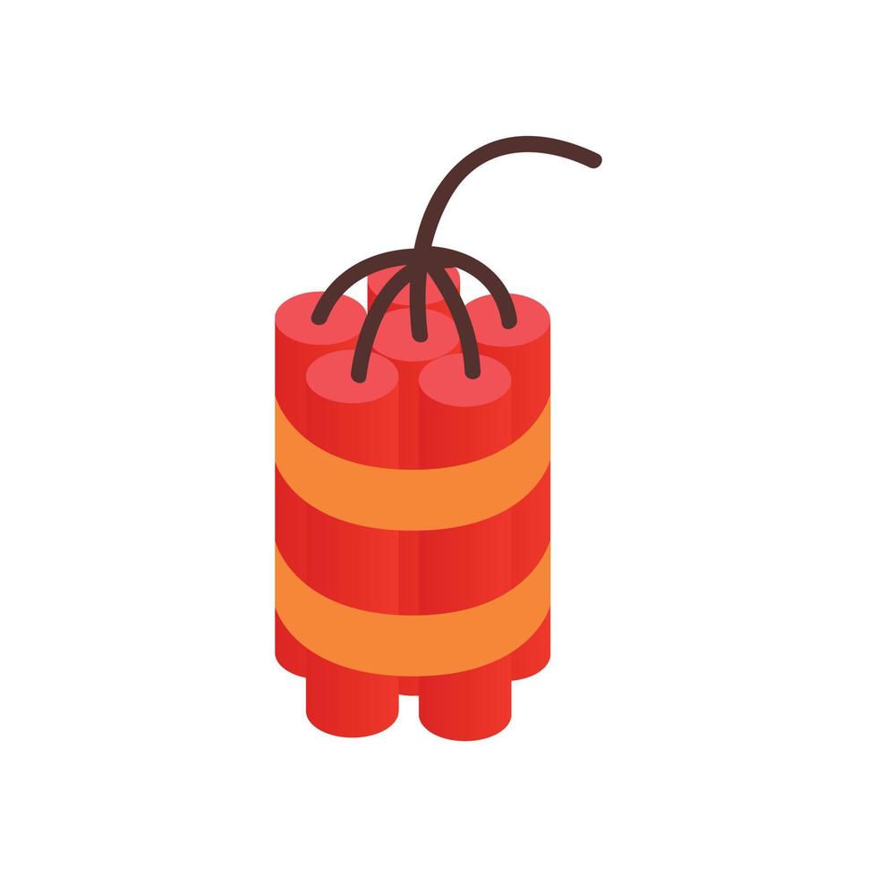 Red dynamite sticks isometric 3d icon vector
