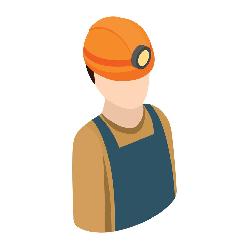 Miner isometric 3d icon vector