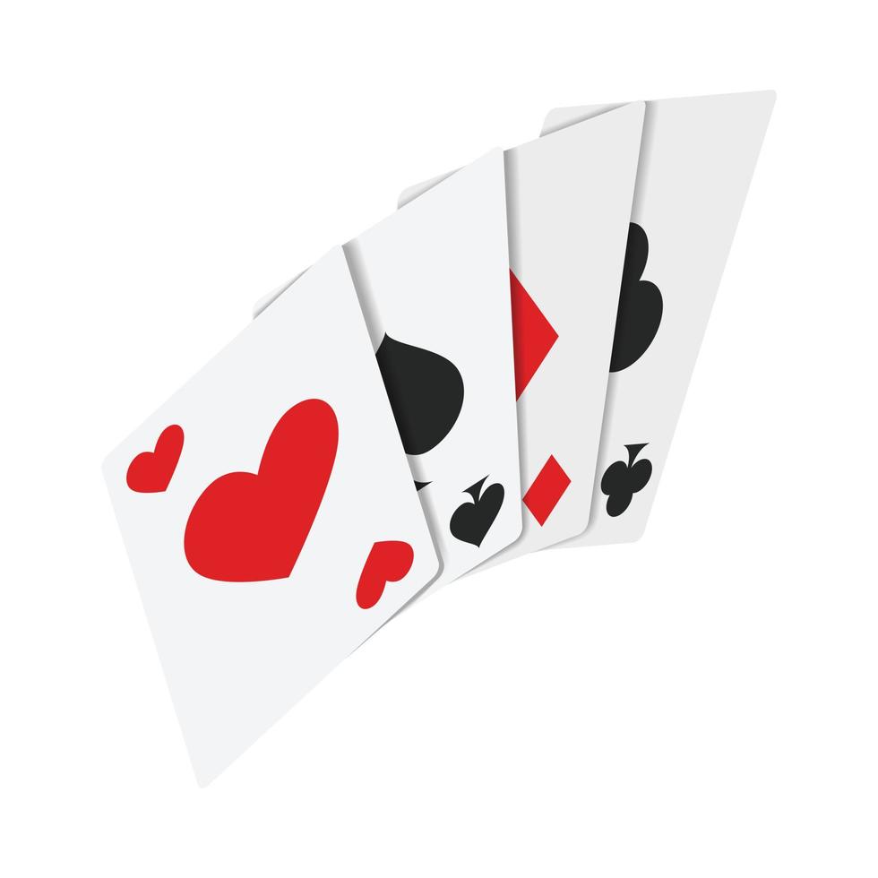 Playing cards isometric 3d icon vector