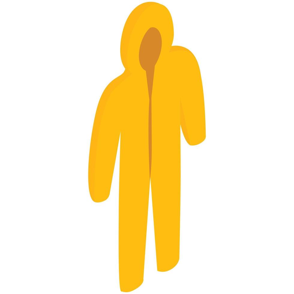 icono amarillo de traje de protección contra riesgos biológicos vector