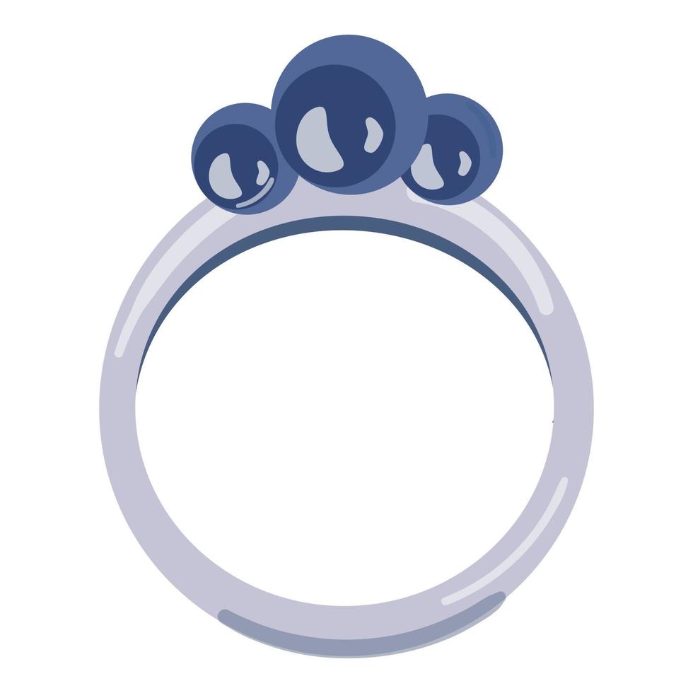 Silver ring icon cartoon vector. Blue jewellery vector