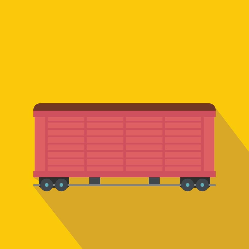 Train cargo wagon flat vector
