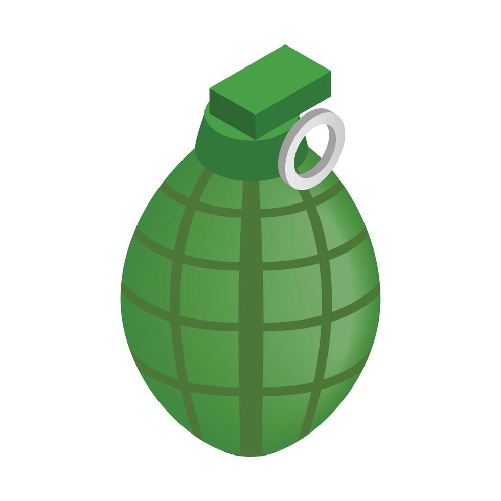 Hand grenade isometric 3d icon vector