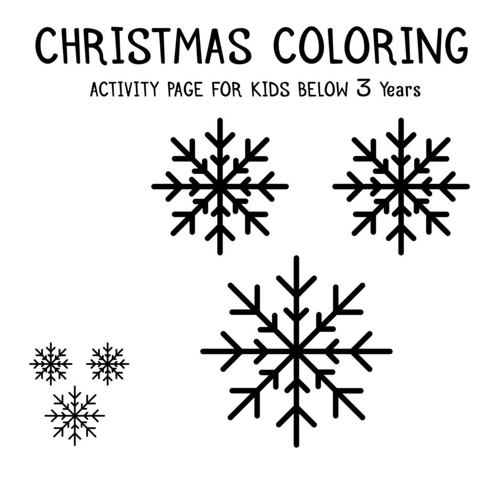 Christmas Coloring Actvity Book For Kids Below 3 Years vector