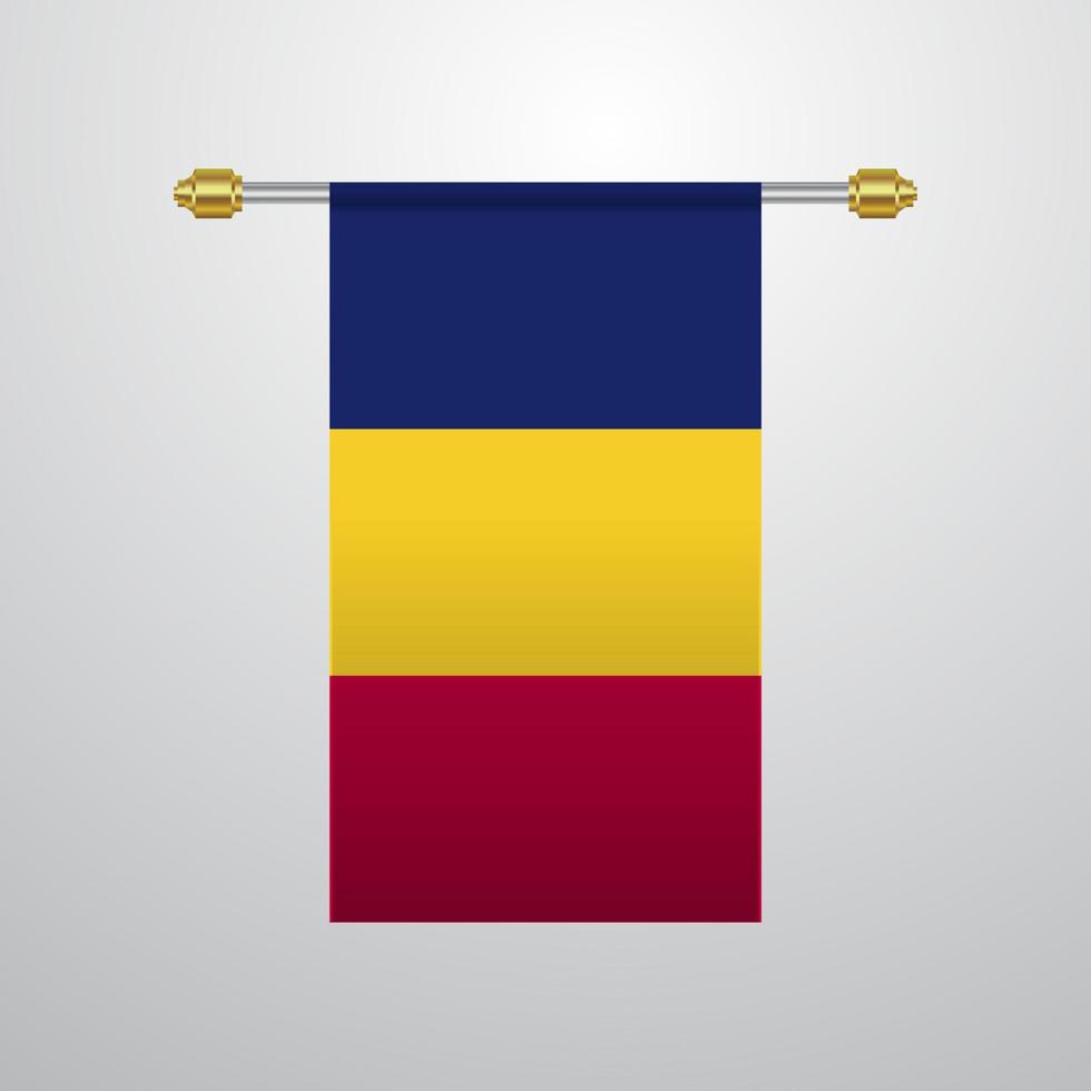 Chad hanging Flag vector
