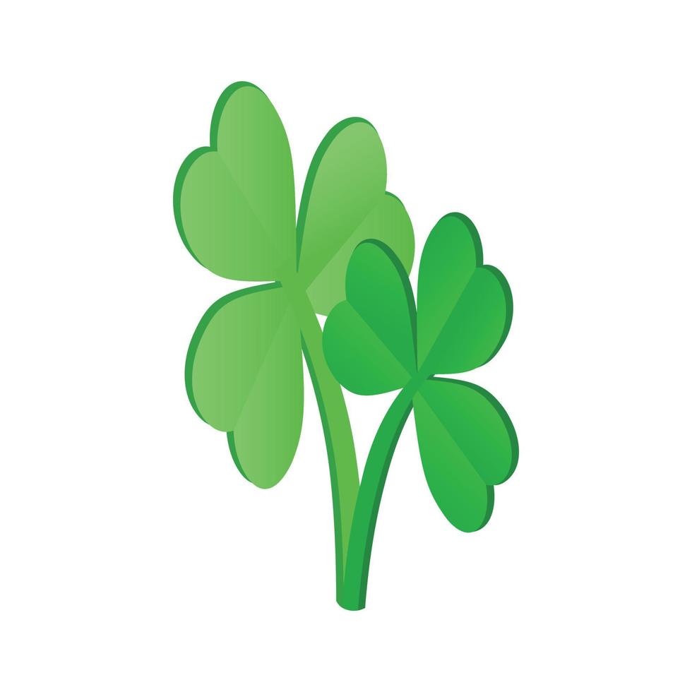 Clovers leaves isometric 3d icon vector