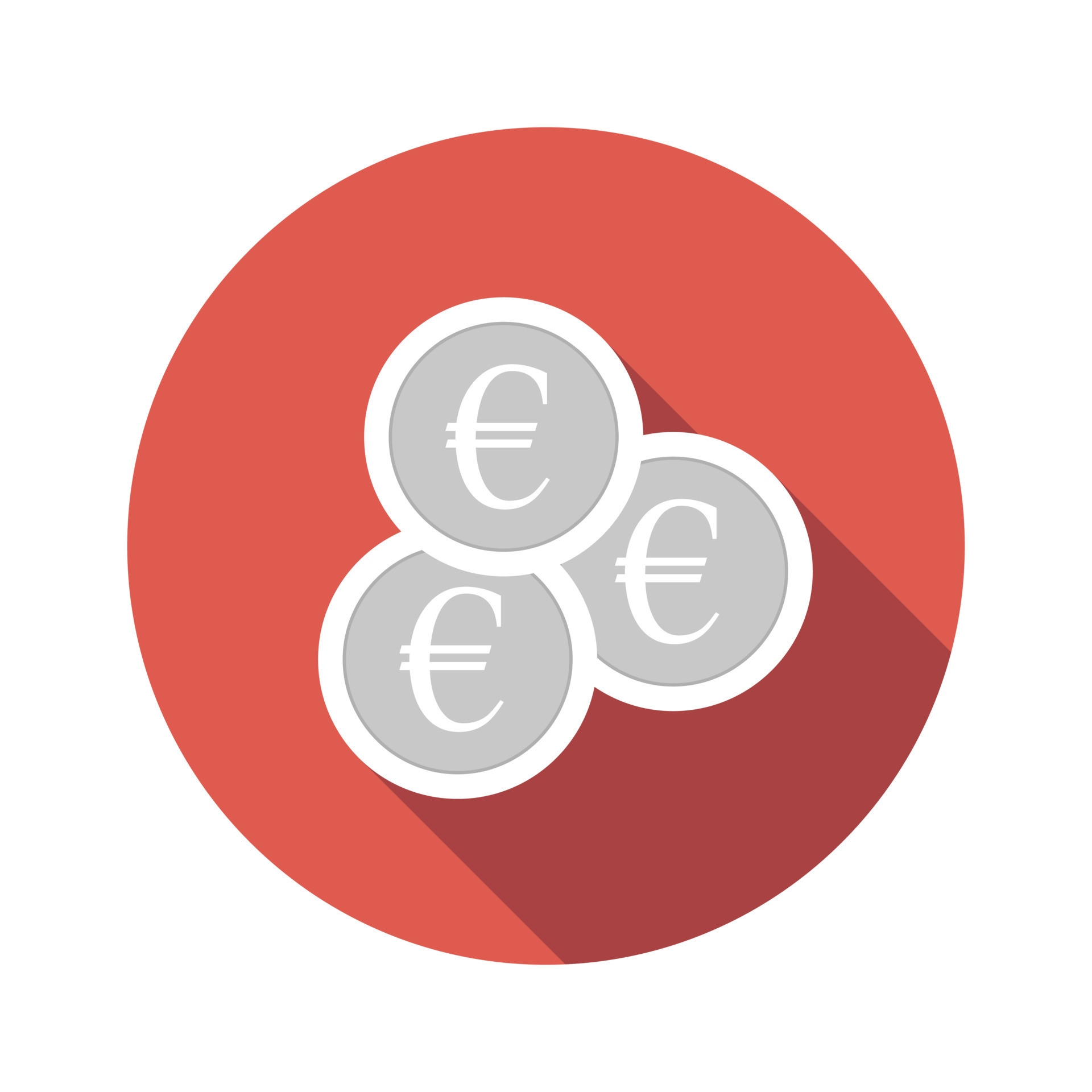 Silver coins flat icon 14153264 Vector Art at Vecteezy