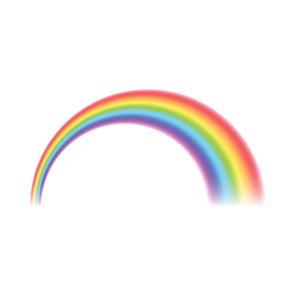 Rainbow icon, realistic style vector