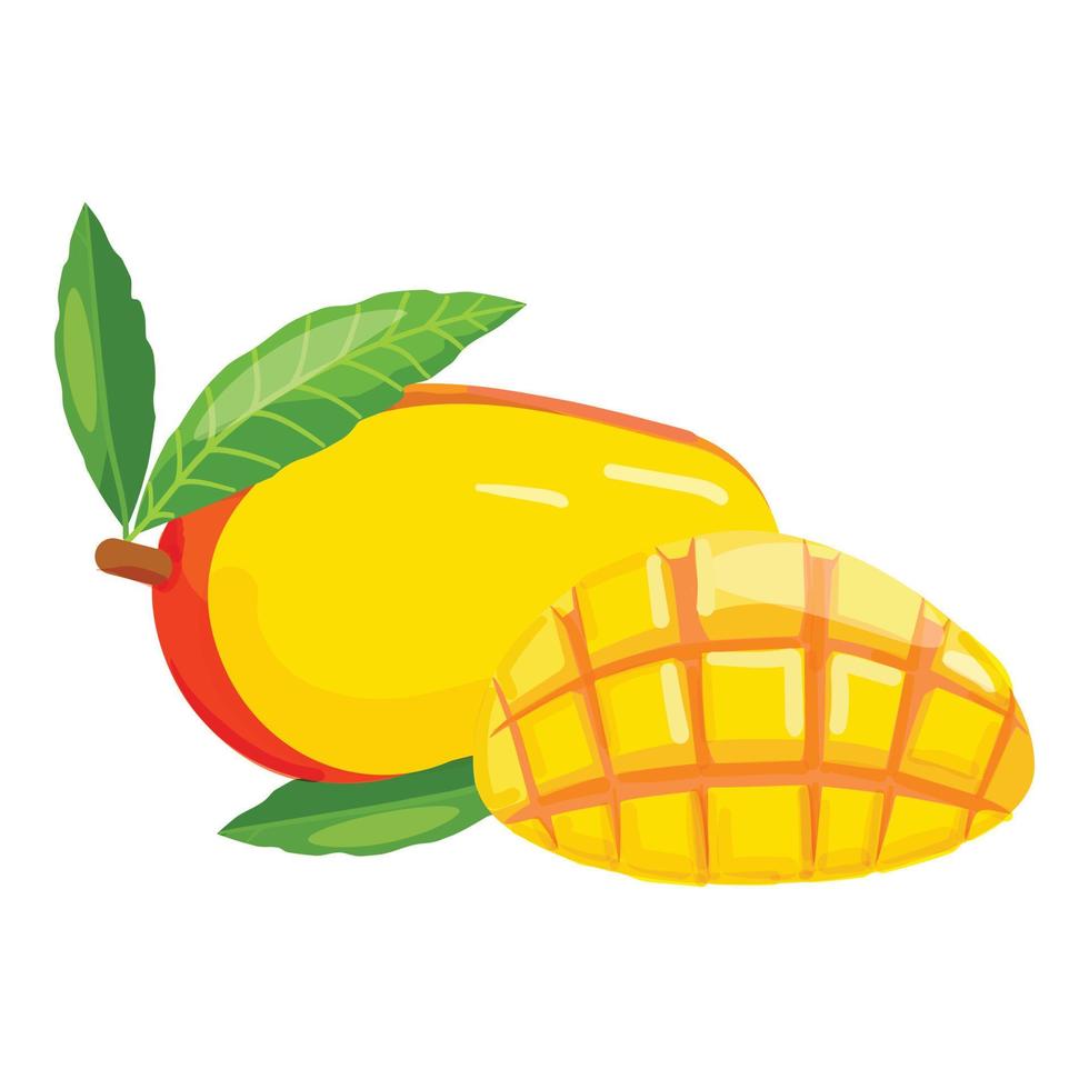 Tropical mango icon cartoon vector. Juice fruit vector