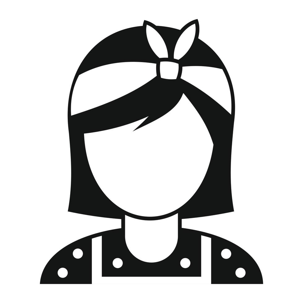Housewife with a bow on her head black simple icon vector