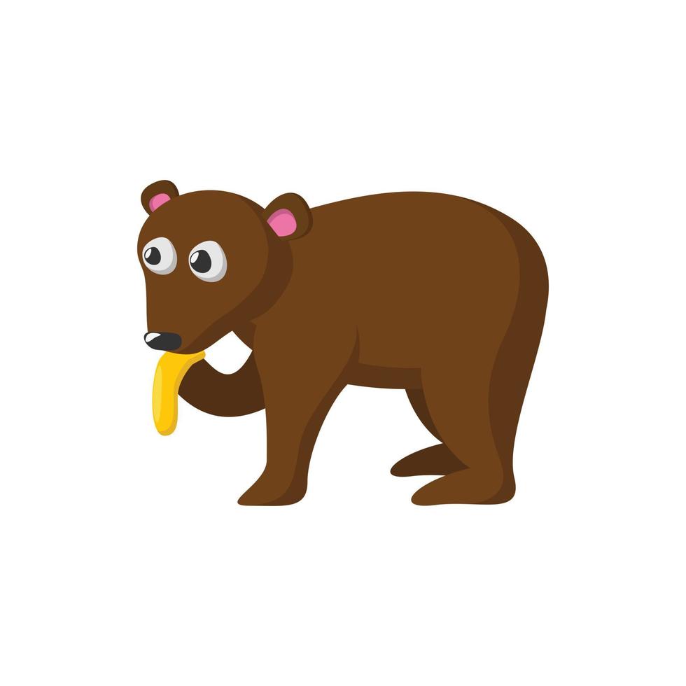 Bear eating honey cartoon icon vector