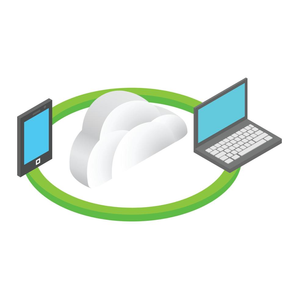 Cloud computing isometric 3d concept vector