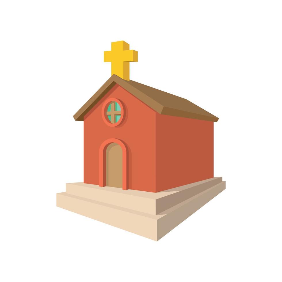 icono de dibujos animados de la iglesia vector