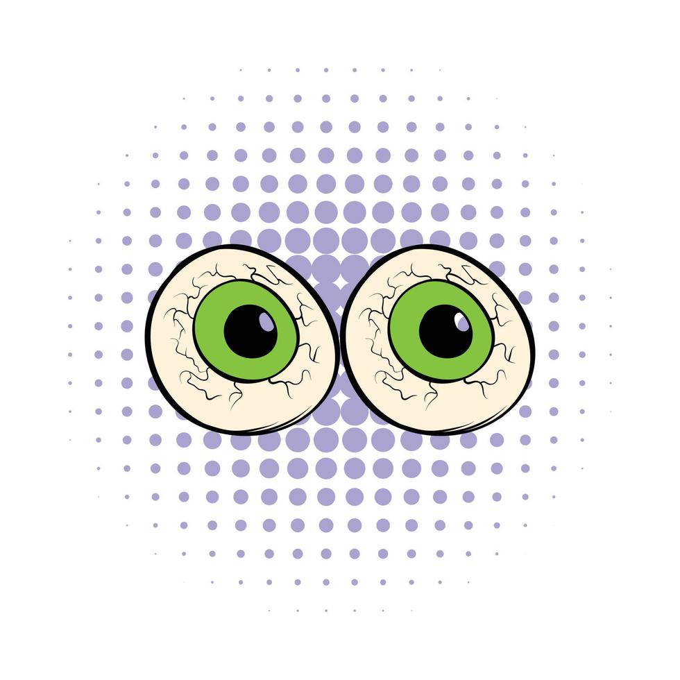 Eyeballs icon in comics style vector