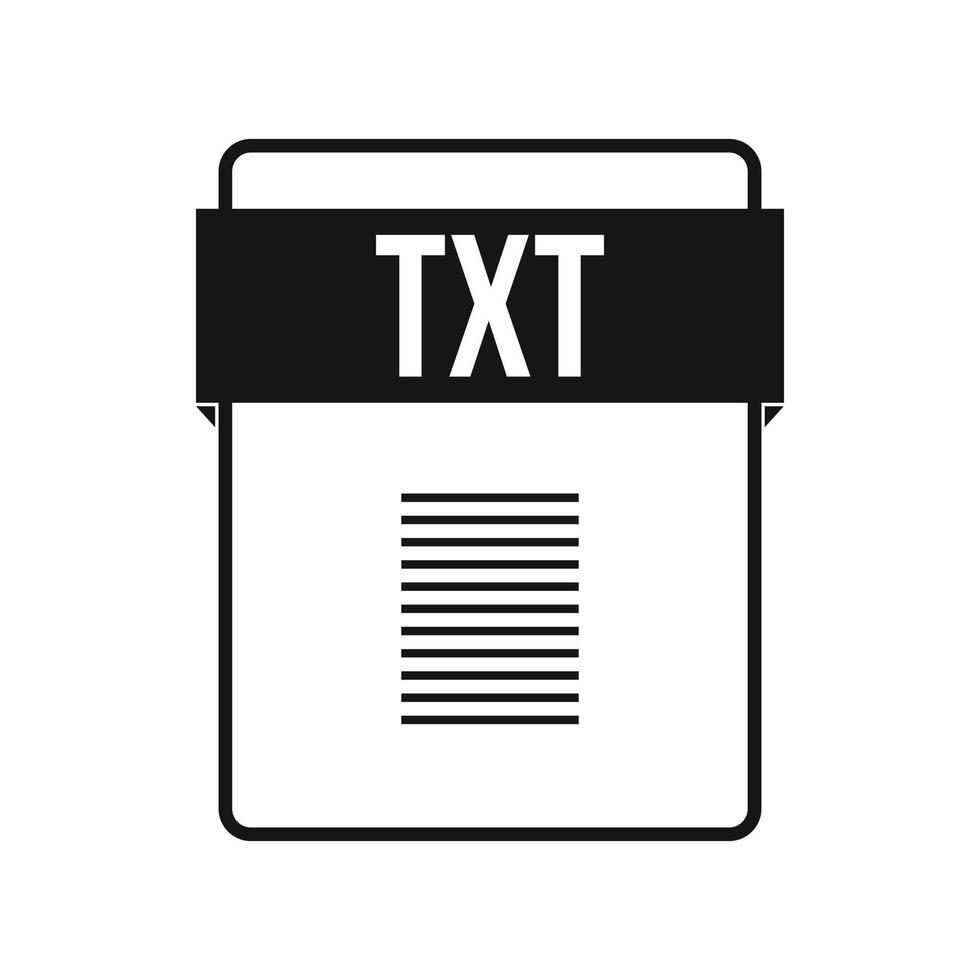 TXT file icon, simple style vector