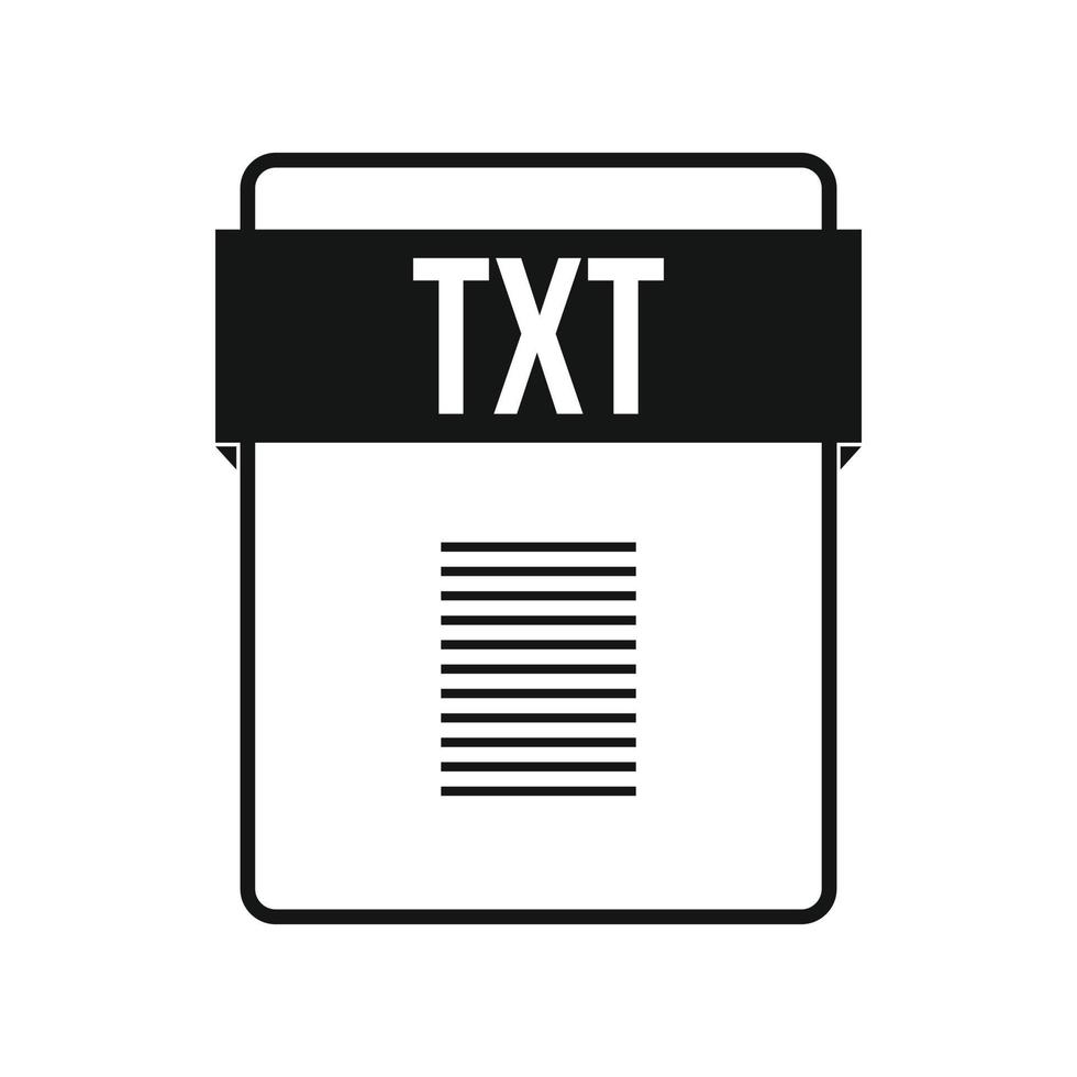 icono de archivo txt, estilo simple vector