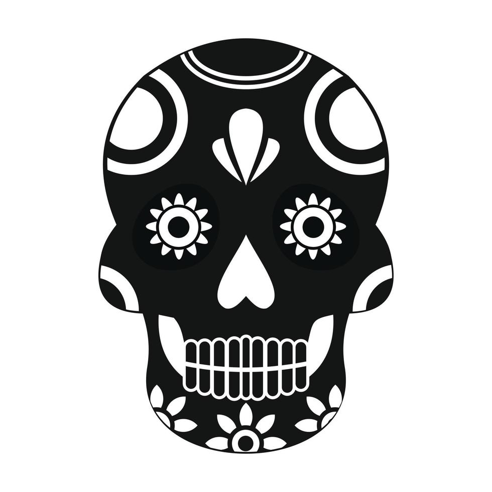 icono de calavera mexicana, estilo simple vector