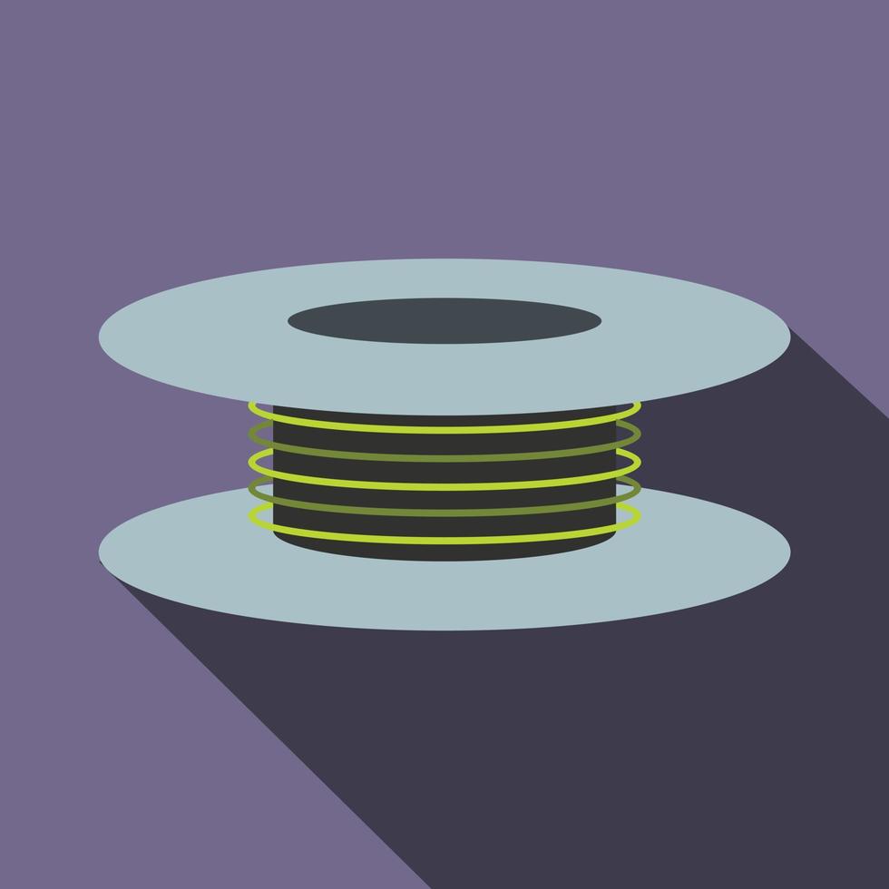 Wire spool icon, flat style vector