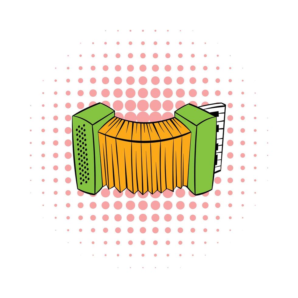 Accordion icon in comics style vector