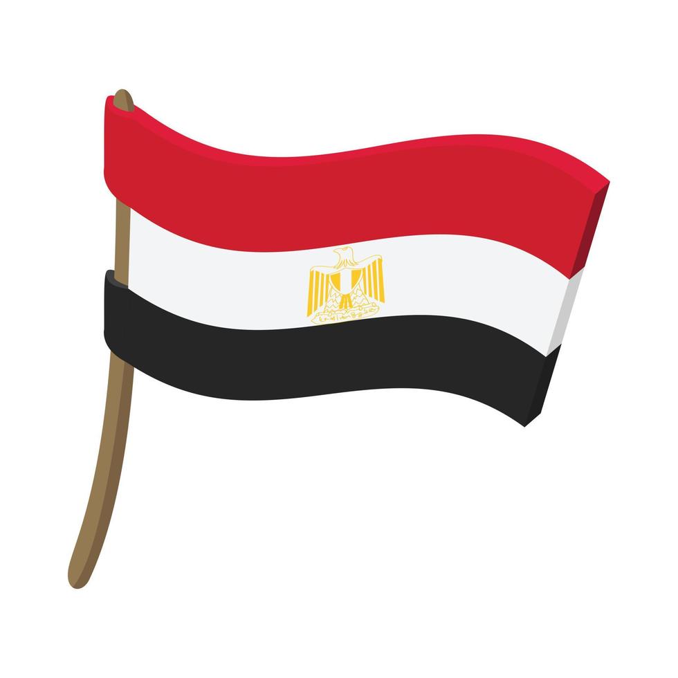 icono de la bandera de egipto, estilo de dibujos animados vector