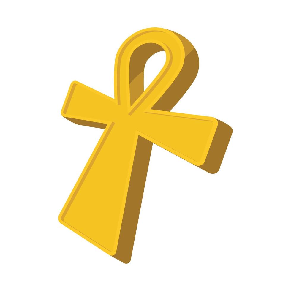 Egyptian Ankh icon, cartoon style vector